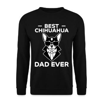 Chihuahua Saying Dad Funny Chihuahua Gift - Unisex Sweatshirt - black - Front - Alina (178cm) & Michal (187cm)