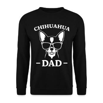 Chihuahua Saying Dad Funny Chihuahua Gift - Unisex Sweatshirt - black - Front - Alina (178cm) & Michal (187cm)