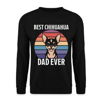 Chihuahua Saying Dad Funny Chihuahua Gift - Unisex Sweatshirt - black - Front - Alina (178cm) & Michal (187cm)