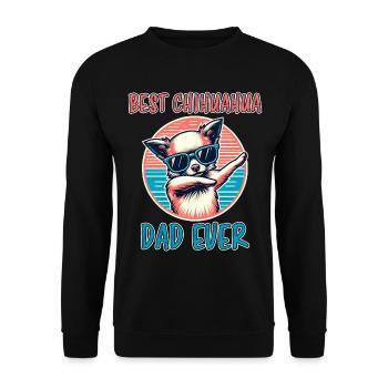 Chihuahua Saying Dad Funny Chihuahua Gift - Unisex Sweatshirt - black - Front - Alina (178cm) & Michal (187cm)