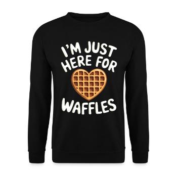 Waffles Saying Dessert Funny Waffles Gift - Unisex Sweatshirt - black - Front - Alina (178cm) & Michal (187cm)