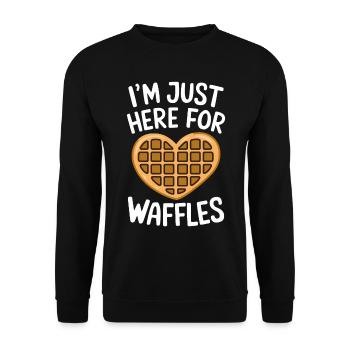 Waffles Saying Dessert Funny Waffles Gift - Unisex Sweatshirt - black - Front - Alina (178cm) & Michal (187cm)