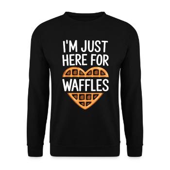 Waffles Saying Dessert Funny Waffles Gift - Unisex Sweatshirt - black - Front - Alina (178cm) & Michal (187cm)