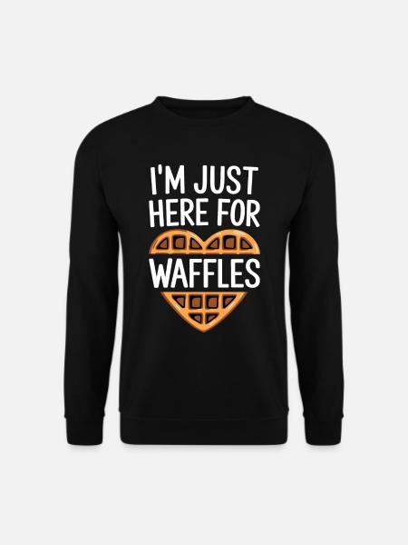 Waffeln Spruch Dessert Lustiges Waffeln Geschenk - Unisex Pullover - Schwarz