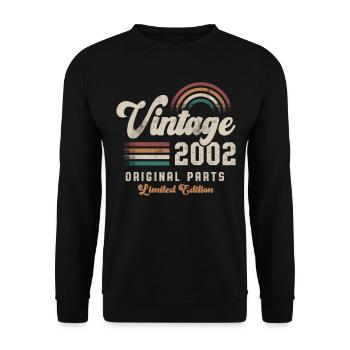 Millésime 2002 Anniversaire Rétro - Sweat-shirt Unisexe - noir - Devant - Alina (178cm) & Michal (187cm)
