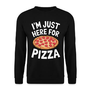 Pizza Spruch Witz Pizzeria Lustiges Pizza Geschenk - Unisex Pullover - Schwarz - Vorne - Alina (178cm) & Michal (187cm)