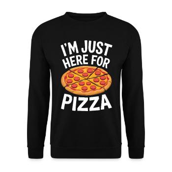 Pizza Spruch Witz Pizzeria Lustiges Pizza Geschenk - Unisex Pullover - Schwarz - Vorne - Alina (178cm) & Michal (187cm)