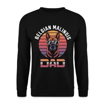 Berger Belge Dicton Malinois Cadeau - Sweat-shirt Unisexe - noir - Devant - Alina (178cm) & Michal (187cm)