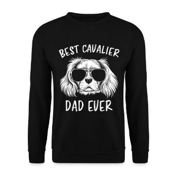 Cavalier King Charles Spaniel Saying Dad Gift - Unisex Sweatshirt - black - Front - Alina (178cm) & Michal (187cm)