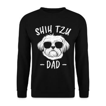 Shih Tzu Saying Dad Funny Shih Tzu Gift - Unisex Sweatshirt - black - Front - Alina (178cm) & Michal (187cm)