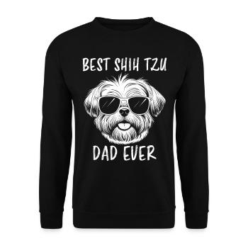 Shih Tzu Saying Dad Funny Shih Tzu Gift - Unisex Sweatshirt - black - Front - Alina (178cm) & Michal (187cm)