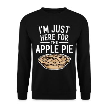 Apfelkuchen Spruch Lustiges Apple Pie Geschenk - Unisex Pullover - Schwarz - Vorne - Alina (178cm) & Michal (187cm)