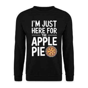 Apfelkuchen Spruch Lustiges Apple Pie Geschenk - Unisex Pullover - Schwarz - Vorne - Alina (178cm) & Michal (187cm)