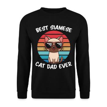 Siamkatze Spruch Siamkatze Papa Siamkatze Geschenk - Unisex Pullover - Schwarz - Vorne - Alina (178cm) & Michal (187cm)