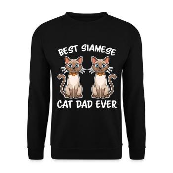 Siamkatze Spruch Siamkatze Papa Siamkatze Geschenk - Unisex Pullover - Schwarz - Vorne - Alina (178cm) & Michal (187cm)