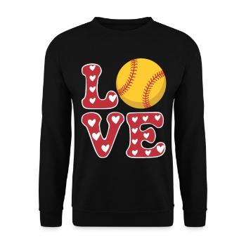 Softball Joueur de Softball Cadeau de Softball Mignon - Sweat-shirt Unisexe - noir - Devant - Alina (178cm) & Michal (187cm)