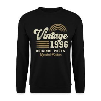 Millésime 1996 Anniversaire Rétro - Sweat-shirt Unisexe - noir - Devant - Alina (178cm) & Michal (187cm)