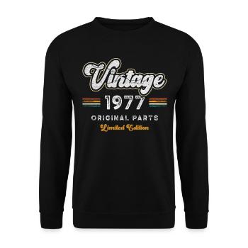 Millésime 1977 Anniversaire Rétro - Sweat-shirt Unisexe - noir - Devant - Alina (178cm) & Michal (187cm)