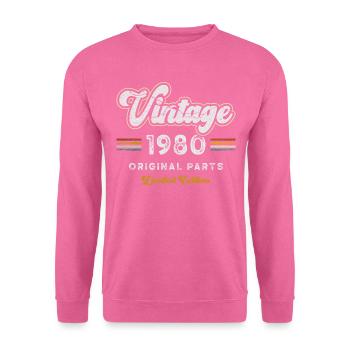 Millésime 1980 Anniversaire Rétro - Sweat-shirt Unisexe - rose - Devant
