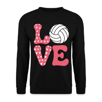 Volleyball Spruch Lustiges Volleyball Geschenk - Unisex Pullover - Schwarz - Vorne - Alina (178cm) & Michal (187cm)