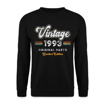 Millésime 1993 Anniversaire Rétro - Sweat-shirt Unisexe - noir - Devant - Alina (178cm) & Michal (187cm)