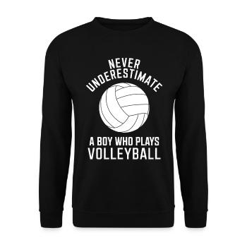 Volleyball Spruch Lustiges Volleyball Geschenk - Unisex Pullover - Schwarz - Vorne - Alina (178cm) & Michal (187cm)