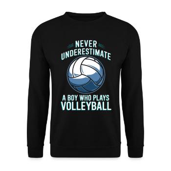 Volleyball Saying Funny Volleyball Gift - Unisex Sweatshirt - black - Front - Alina (178cm) & Michal (187cm)