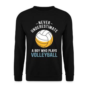 Volleyball Spruch Lustiges Volleyball Geschenk - Unisex Pullover - Schwarz - Vorne - Alina (178cm) & Michal (187cm)