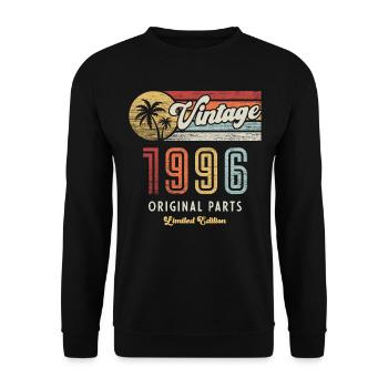 Millésime 1996 Anniversaire Rétro - Sweat-shirt Unisexe - noir - Devant - Alina (178cm) & Michal (187cm)
