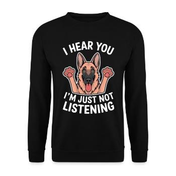 German Shepherd Saying German Shepherd Gift - Unisex Sweatshirt - black - Front - Alina (178cm) & Michal (187cm)