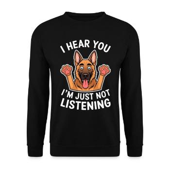 German Shepherd Saying German Shepherd Gift - Unisex Sweatshirt - black - Front - Alina (178cm) & Michal (187cm)