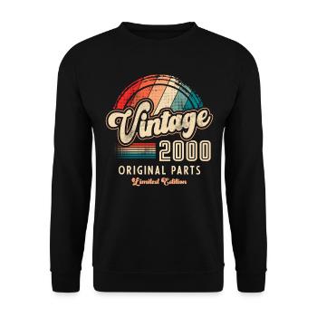 Vintage 2000 Birthday Retro - Unisex Sweatshirt - black - Front - Alina (178cm) & Michal (187cm)