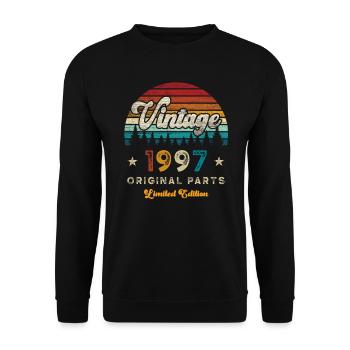 Millésime 1997 Anniversaire Rétro - Sweat-shirt Unisexe - noir - Devant - Alina (178cm) & Michal (187cm)