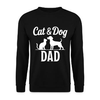 Katze und Hund Spruch Lustiges Haustier Geschenk - Unisex Pullover - Schwarz - Vorne - Alina (178cm) & Michal (187cm)