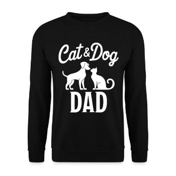 Katze und Hund Spruch Lustiges Haustier Geschenk - Unisex Pullover - Schwarz - Vorne - Alina (178cm) & Michal (187cm)
