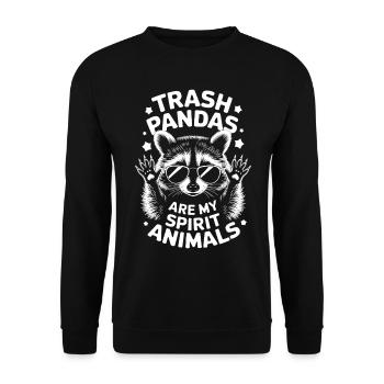 Raccoon Saying Trash Funny Raccoon Gift - Unisex Sweatshirt - black - Front - Alina (178cm) & Michal (187cm)