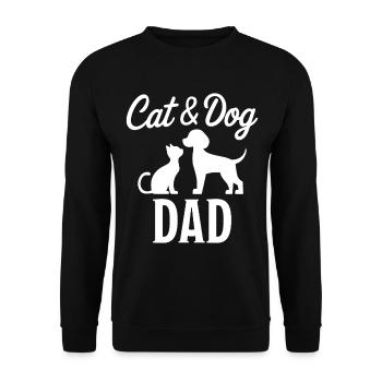 Katze und Hund Spruch Lustiges Haustier Geschenk - Unisex Pullover - Schwarz - Vorne - Alina (178cm) & Michal (187cm)