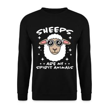 Schaf Spruch Hausschaf Lustiges Schafe Geschenk - Unisex Pullover - Schwarz - Vorne - Alina (178cm) & Michal (187cm)