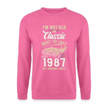 Geboren 1987 Geburtstag Oldtimer - Unisex Pullover - Pink - Vorne