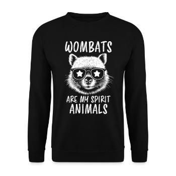 Wombat Spruch Australien Lustiges Wombats Geschenk - Unisex Pullover - Schwarz - Vorne - Alina (178cm) & Michal (187cm)