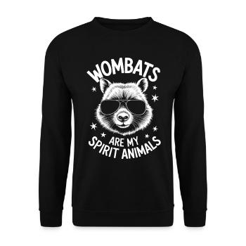 Wombat Saying Australia Funny Wombats Gift - Unisex Sweatshirt - black - Front - Alina (178cm) & Michal (187cm)