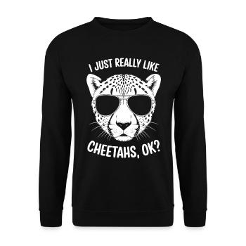 Guépard disant Afrique Drôle Cadeau de guépard - Sweat-shirt Unisexe - noir - Devant - Alina (178cm) & Michal (187cm)