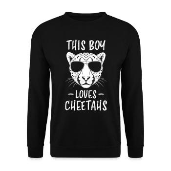 Guépard disant Afrique Drôle Cadeau de guépard - Sweat-shirt Unisexe - noir - Devant - Alina (178cm) & Michal (187cm)