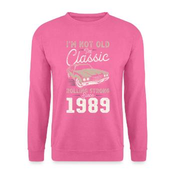 Geboren 1989 Geburtstag Oldtimer - Unisex Pullover - Pink - Vorne