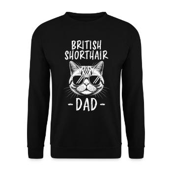 British Shorthair Dire Drôle de Chats Cadeau - Sweat-shirt Unisexe - noir - Devant - Alina (178cm) & Michal (187cm)