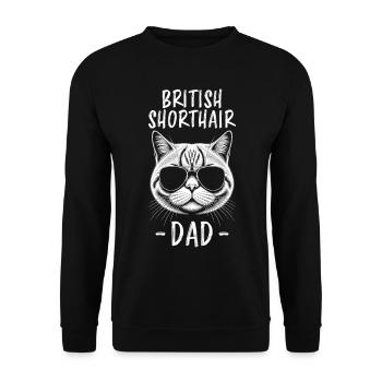 British Shorthair Dire Drôle de Chats Cadeau - Sweat-shirt Unisexe - noir - Devant - Alina (178cm) & Michal (187cm)