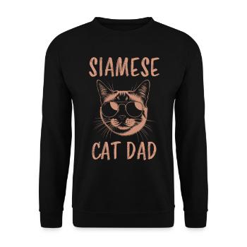 Siamkatze Spruch Siamkatze Papa Siamkatze Geschenk - Unisex Pullover - Schwarz - Vorne - Alina (178cm) & Michal (187cm)