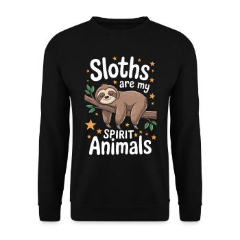 Sloth Saying, Sloths, Funny, Sloth Gift - Unisex Sweatshirt - black - Front - Alina (178cm) & Michal (187cm)