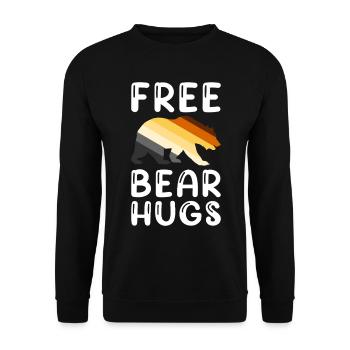 Gay Bears Pride Drôle Rétro Câlin Ours - Sweat-shirt Unisexe - noir - Devant - Alina (178cm) & Michal (187cm)