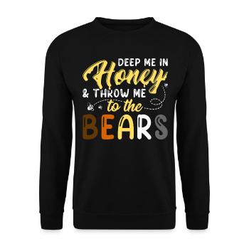 Drôle Gay Ours Miel Fierté LGBT - Sweat-shirt Unisexe - noir - Devant - Alina (178cm) & Michal (187cm)